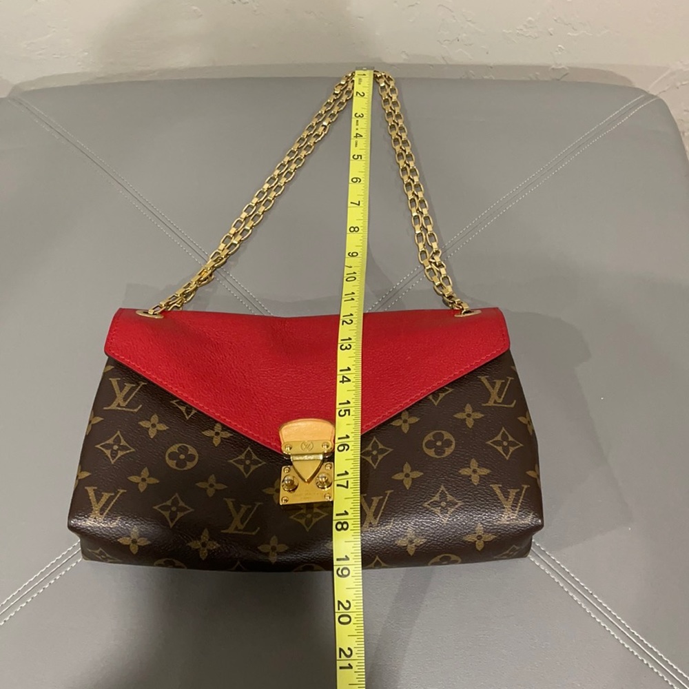 Louis Vuitton Red and Brown Monogram Chain Crossbody Bag - Picture 10 of 12